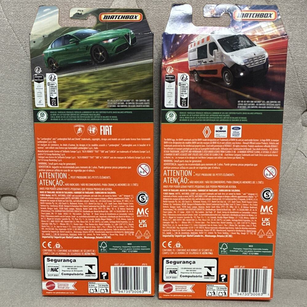 Matchbox Italian Roads & MBX Rescue V Diecast Car 5-Pack Lamborghini Fiat Alfa - Picture 2 of 4